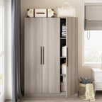 70.  H x 47.2  W Wardrobe Cabinet Armoire Three Doors In White Closet