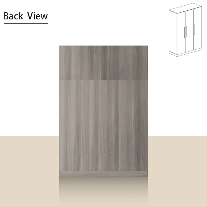 70.  H x 47.2  W Wardrobe Cabinet Armoire Three Doors In White Closet