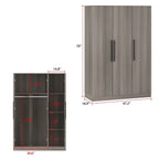 70.  H x 47.2  W Wardrobe Cabinet Armoire Three Doors In White Closet