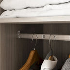 70.  H x 47.2  W Wardrobe Cabinet Armoire Three Doors In White Closet