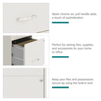 Space Solutions 18 Deep 3 Drawer Mobile Metal Cabinet, Pearl White