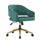 Modern Gold Office Chair Velvet Task Chair Swivel Height Adjustable Computer Chair