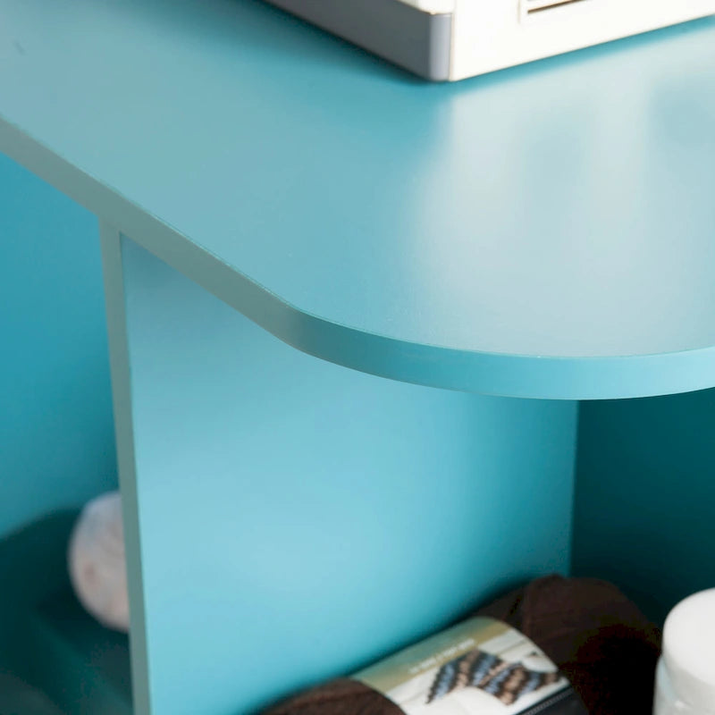 SEI Furniture Eastwick Expandable Rolling Sewing Table/Craft Station - Turquoise
