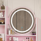 31.5  Wide Makeup Vanity Set with Stool, Mirror,3 Color Light - 31.5 W