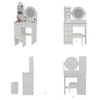 31.5  Wide Makeup Vanity Set with Stool, Mirror,3 Color Light - 31.5 W