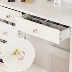 31.5  Wide Makeup Vanity Set with Stool, Mirror,3 Color Light - 31.5 W