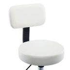 Adjustable Rolling Work Stool with Faux Leather Seat and Foldable Footrest, Versatile Stool for Home Office, Vanity,