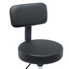 Adjustable Rolling Work Stool with Faux Leather Seat and Foldable Footrest, Versatile Stool for Home Office, Vanity,