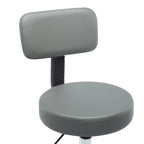 Adjustable Rolling Work Stool with Faux Leather Seat and Foldable Footrest, Versatile Stool for Home Office, Vanity,