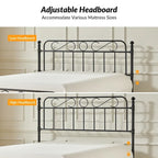 Diana Transitional 62 Floral Upholstered Platform Metal Bed Frame with Washable Slipcover by HULALA HOME