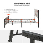 Diana Transitional 62 Floral Upholstered Platform Metal Bed Frame with Washable Slipcover by HULALA HOME