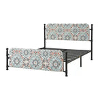 Diana Transitional 62 Floral Upholstered Platform Metal Bed Frame with Washable Slipcover by HULALA HOME