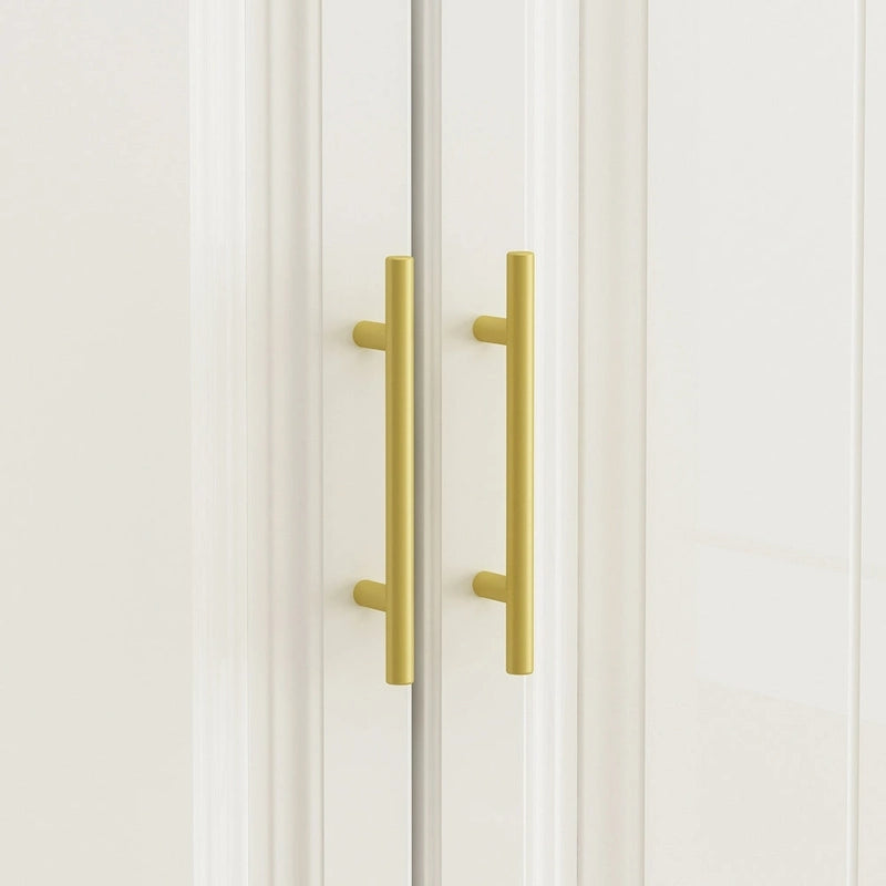 Modern Freestanding Wardrobe Armoire Closet High Cabinet Storage White - 93.7 H