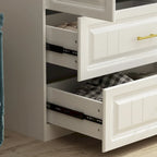 Modern Freestanding Wardrobe Armoire Closet High Cabinet Storage White - 93.7 H