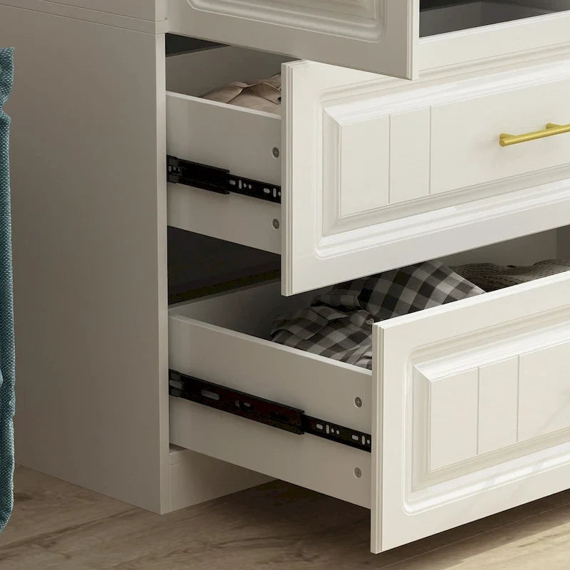 Modern Freestanding Wardrobe Armoire Closet High Cabinet Storage White - 93.7 H
