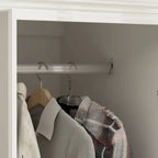 Modern Freestanding Wardrobe Armoire Closet High Cabinet Storage White - 93.7 H