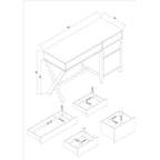 Linon Poppy Side Storage Desk