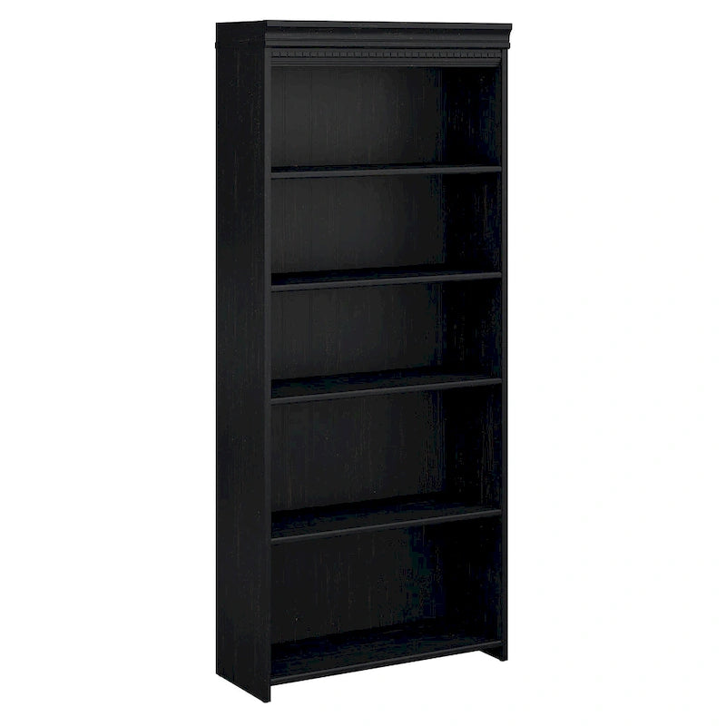 Fairview Antique White 5-shelf Bookcase - Antique - 29.57L x 12.09W x 68.94H