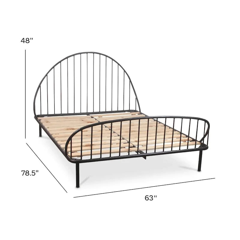 New Heights McPhee Black Iron Spindle Platform Bed