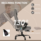 Vinsetto Office Desk Chair Recliner, Height Adjustable Movable Lumbar Support with 6-Point Vibrating Massage