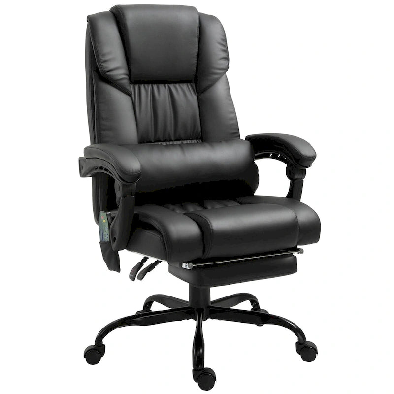 Vinsetto Office Desk Chair Recliner, Height Adjustable Movable Lumbar Support with 6-Point Vibrating Massage