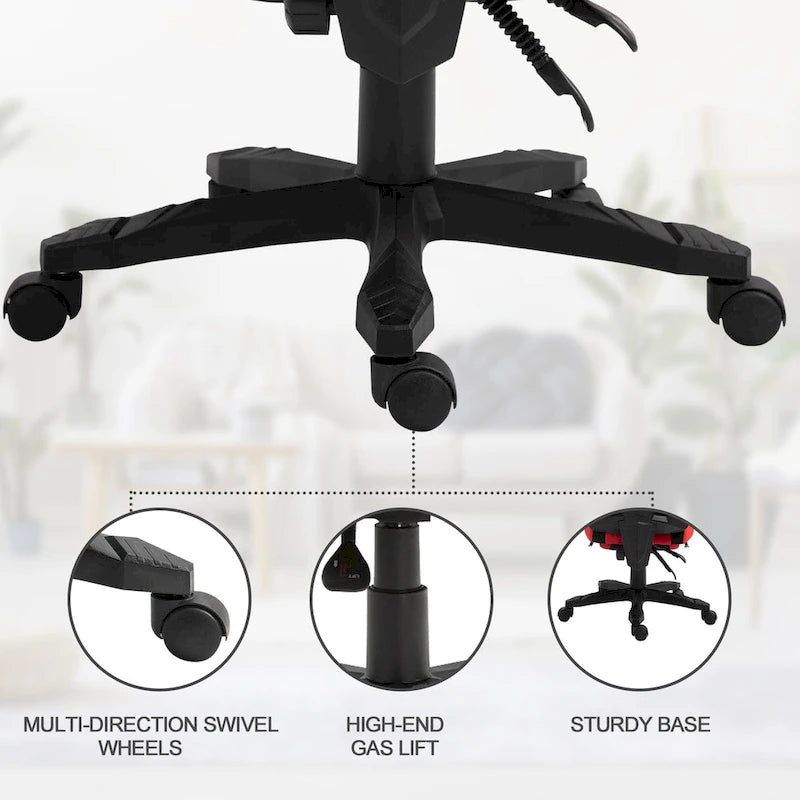 Vinsetto Home Office Chair Adjustable Height Recliner with Retractable Footrest, Mesh Back