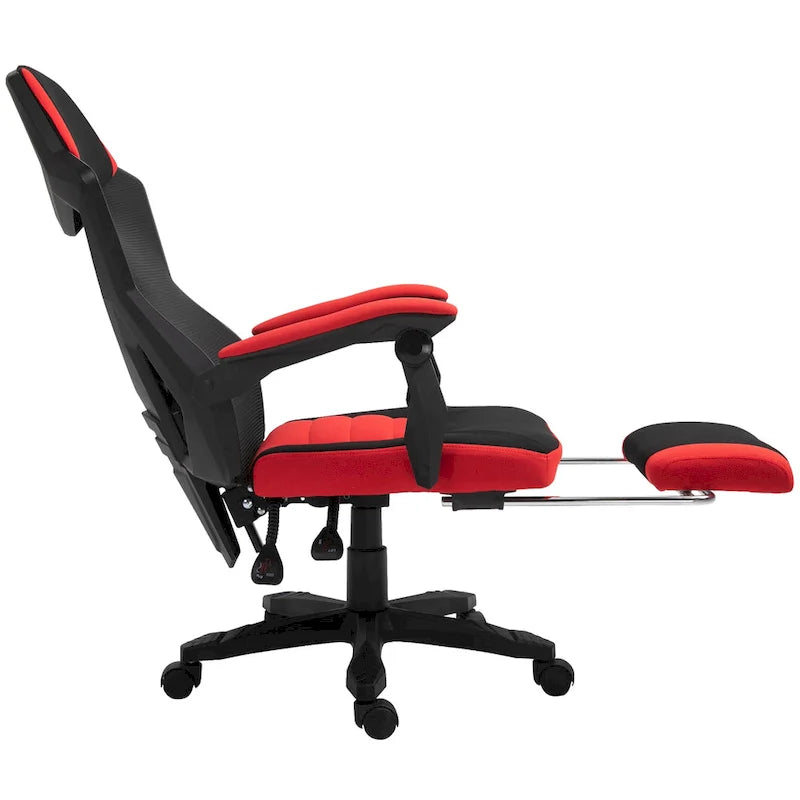 Vinsetto Home Office Chair Adjustable Height Recliner with Retractable Footrest, Mesh Back