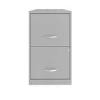 Space Solutions 18in. 2 Drawer Metal File Cabinet, Arctic Silver