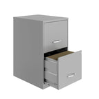 Space Solutions 18in. 2 Drawer Metal File Cabinet, Arctic Silver