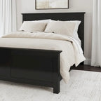 Oak Park 2 Piece Black Wood Queen Bed and Nightstand Set by Homestyles