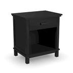 Oak Park 2 Piece Black Wood Queen Bed and Nightstand Set by Homestyles