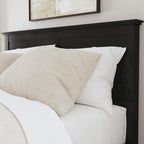 Oak Park 2 Piece Black Wood Queen Bed and Nightstand Set by Homestyles