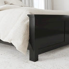 Oak Park 2 Piece Black Wood Queen Bed and Nightstand Set by Homestyles