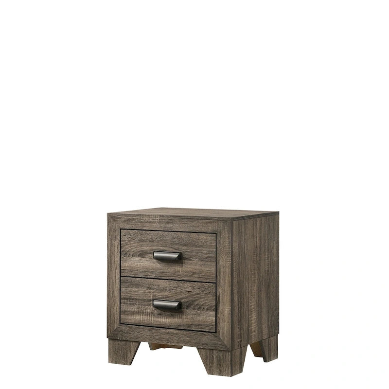 Linette 6 Piece Grey Contemporary Solid Wood And Veneers Fabric Panel Upholstered Bedroom Set