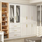 74.8 H Large Modular Wardrobe Cloest Armoire Cabinet Glass Door