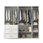 74.8 H Large Modular Wardrobe Cloest Armoire Cabinet Glass Door