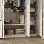 74.8 H Large Modular Wardrobe Cloest Armoire Cabinet Glass Door
