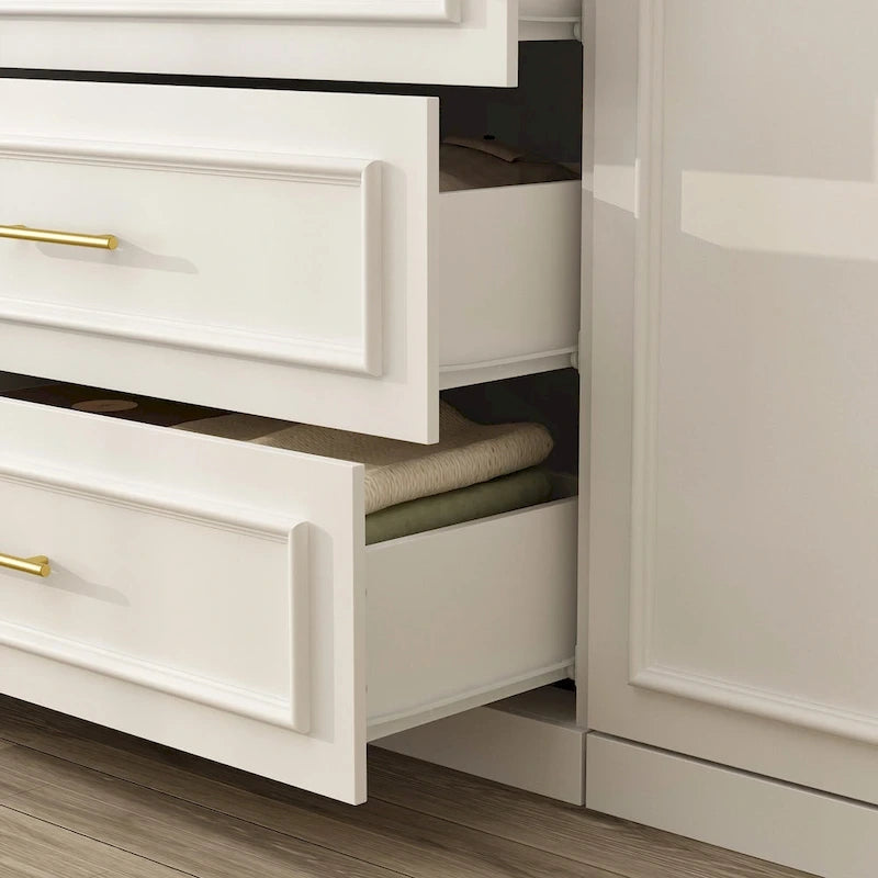 74.8 H Large Modular Wardrobe Cloest Armoire Cabinet Glass Door