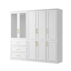 74.8 H Large Modular Wardrobe Cloest Armoire Cabinet Glass Door