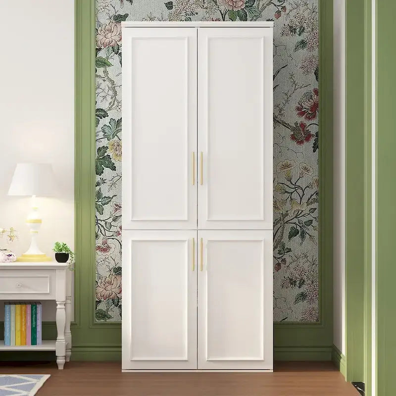 74.8 H Large Modular Wardrobe Cloest Armoire Cabinet Glass Door