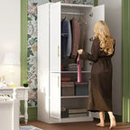 74.8 H Large Modular Wardrobe Cloest Armoire Cabinet Glass Door