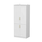 74.8 H Large Modular Wardrobe Cloest Armoire Cabinet Glass Door