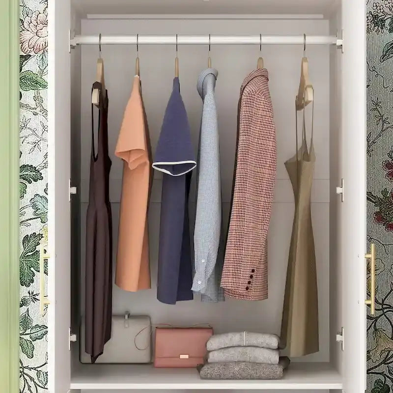 74.8 H Large Modular Wardrobe Cloest Armoire Cabinet Glass Door