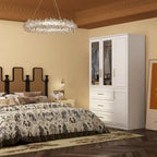 74.8 H Large Modular Wardrobe Cloest Armoire Cabinet Glass Door