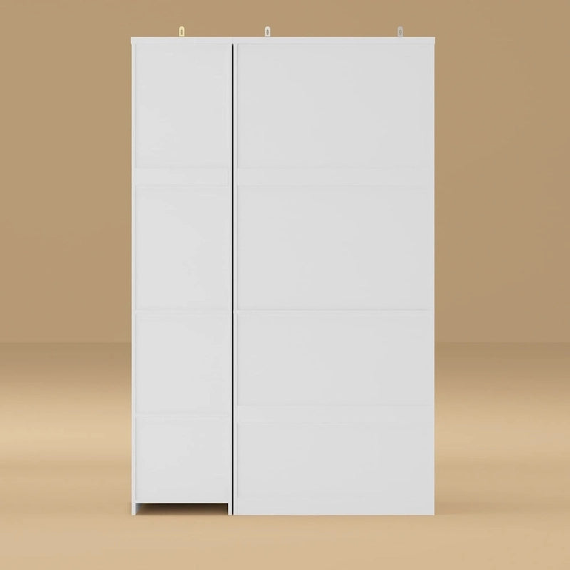 74.8 H Large Modular Wardrobe Cloest Armoire Cabinet Glass Door