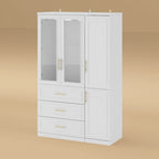 74.8 H Large Modular Wardrobe Cloest Armoire Cabinet Glass Door