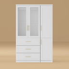 74.8 H Large Modular Wardrobe Cloest Armoire Cabinet Glass Door