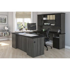 Bestar Norma 71W U or L-Shaped Executive Desk with Hutch
