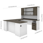 Bestar Norma 71W U or L-Shaped Executive Desk with Hutch