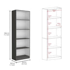 Kenyon Tall 5-Shelf Wide Bookcase Set of 2 - N/A